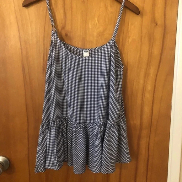 Blue gingham peplum tank - Picture 3 of 7